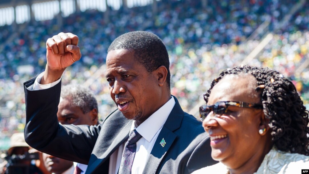 Edgar Lungu, président ya Zambie mpe mokambi ya SADC, na Harare, Zimbabwe, 26 août 2018.