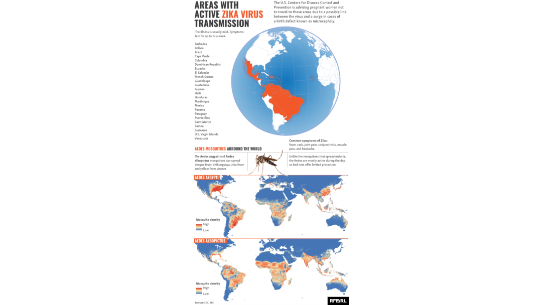 Infographic: Areas With Active Zika Virus Transmission