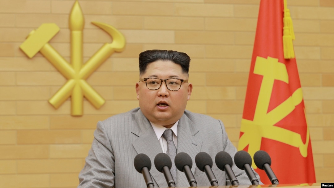 FILE PHOTO: North Korea's leader Kim Jong Un speaks during a New Year's Day speech in this photo released by North Korea's Korean Central News Agency (KCNA) in Pyongyang on January 1, 2018.