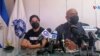 Miembros de la Asociación de Periodistas de El Salvador (APES) durante conferencia de prensa sobre posible espionaje a periodistas salvadoreños, el 24 de noviembre de 2021.