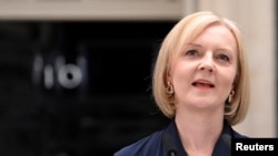 New British PM Truss in Downing Street in London