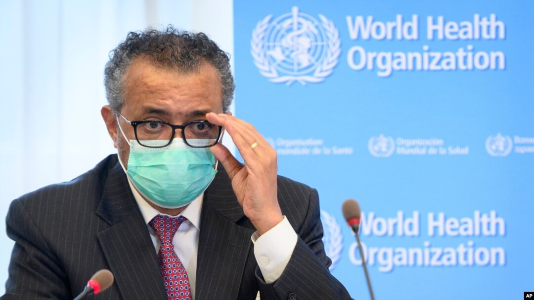 FILE - In this May 24, 2021 photo, Tedros Adhanom Ghebreyesus, Director General of the WHO, attends a meeting in Geneva. The WHO leader said on June 25, 2021, the COVID-19 delta variant is “the most transmissible of the variants identified so far.” 