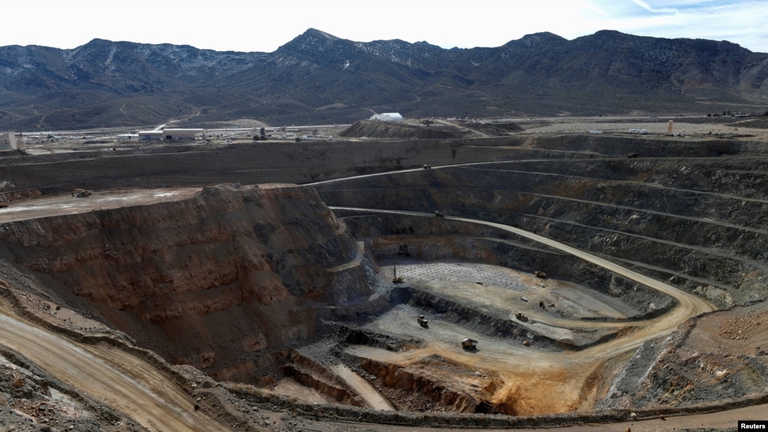 FILE - A view of the MP Materials rare earth open-pit mine in Mountain Pass, California, January 30, 2020. 