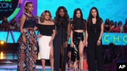 FILE- Fifth Harmony present Teen Choice award.