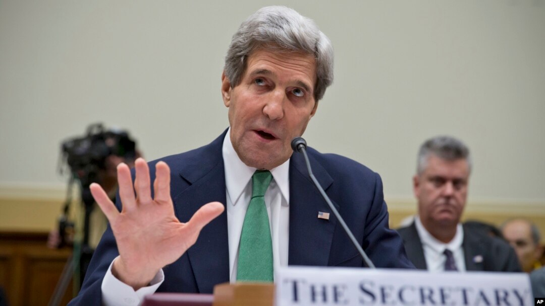 John Kerry testifies before the House Foreign Affairs Committee, Dec. 10, 2013. 