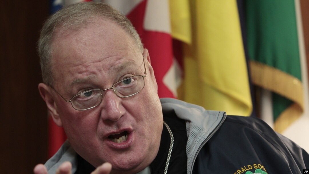 Arzobispo Timothy Dolan, jefe de la Conferencia de Obispos Católicos que ha convocado a una Semana Nacional de la Migración.