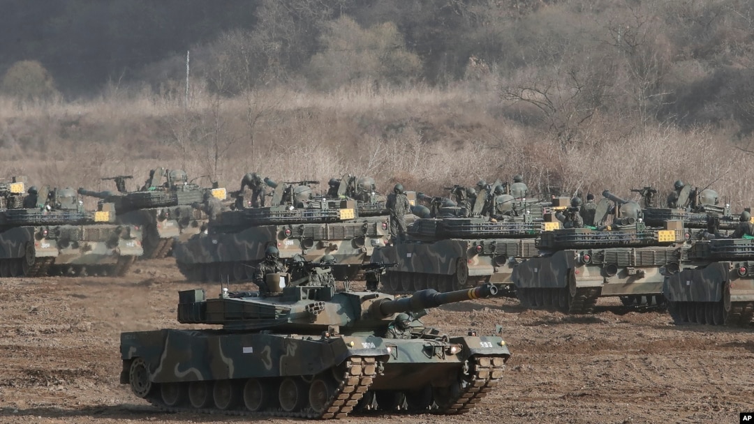 南韓軍隊在靠近北韓邊境地區舉行軍事演習（2021年3月17日）