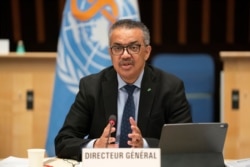 FILE - Tedros Adhanom Ghebreyesus, WHO director-general, speaks in Geneva, Jan. 21, 2021.