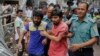 Suspected members of the banned Islamic militant outfit Ansarullah Bangla Team, Sadek Ali (second right) and Aminul Mollick (front left) are escorted by policemen along with another suspect from a court in Dhaka, Bangladesh, Aug. 19, 2015.