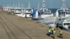 Barcos da EMATUM, um dos projectos que resultaram no escândalo das Dívidas Ocultas. Doca de Maputo