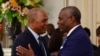 Adalberto Costa Júnior, presidente da UNITA, (esq) e Abel Chivukuvuku, coordenador do PRA-JA Servir Angola (dir), Luanda, 18 outubro 2024