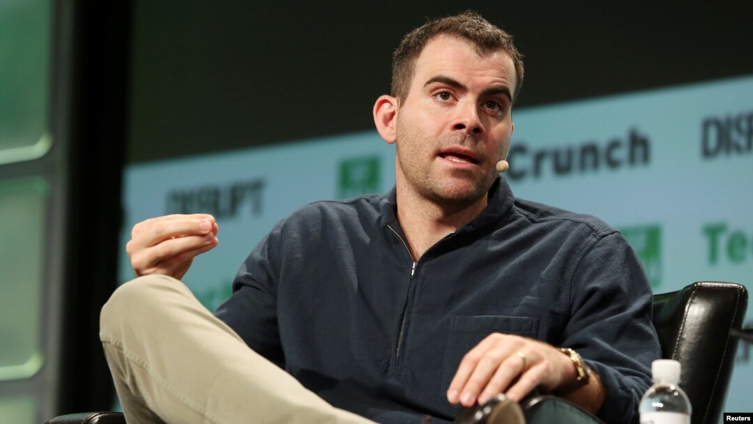 FILE - Adam Mosseri, then-Vice President of Product Management for Facebook, speaks during the 2016 TechCrunch Disrupt in San Francisco, California, Sept. 14, 2016.