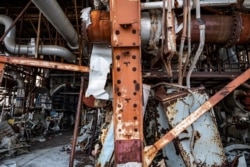 A section of a reactor building at Tokyo Electric Power Company's Fukushima Daiichi nuclear power plant, which was badly damaged in the 2011 earthquake, on February 21, 2021.
