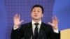 Ukrainian President Volodymyr Zelenskiy speaks during a EU-Ukraine summit press conference in Kyiv, July 8, 2019.